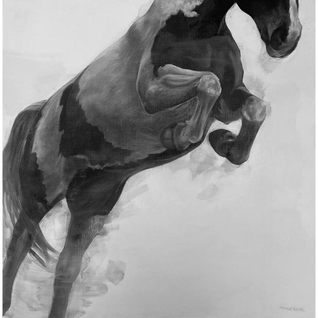 Contemporary Patsy McArthur, Gateway, Jumping Horse, Charcoal on Panel, 2017 For Sale - Image 3 of 3