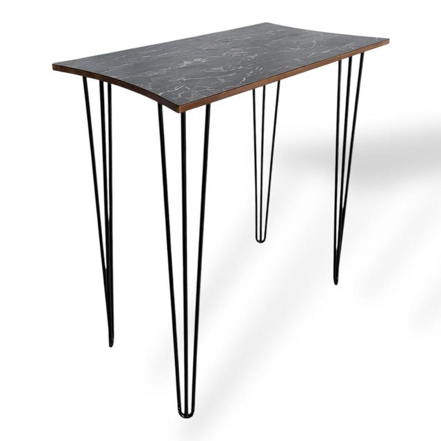 Vintage Formica Marbled Console Table For Sale - Image 6 of 9