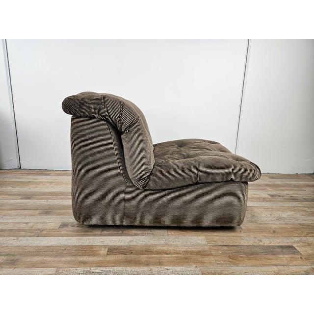 Textile Set of Italian Modular Lounge Chairs in Striped Fabric, 1970s For Sale - Image 7 of 18
