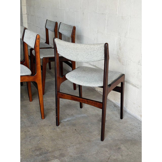 Wood Rosewood Dining Chairs in Style of Erik Buch Mid-Century Modern Sculptural Seating Set of 6 Denmark 1960s For Sale - Image 7 of 10