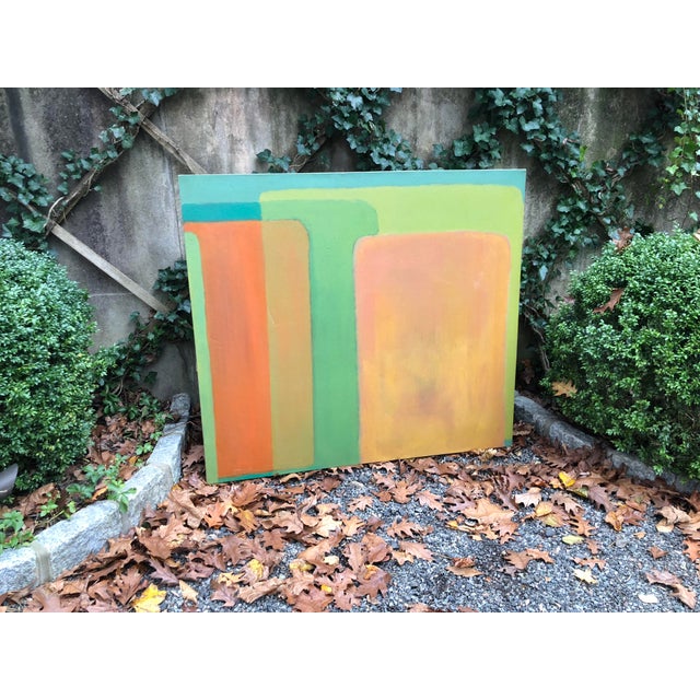 Large Vintage Mid Century Abstract Oil Painting on Canvas For Sale In New York - Image 6 of 7