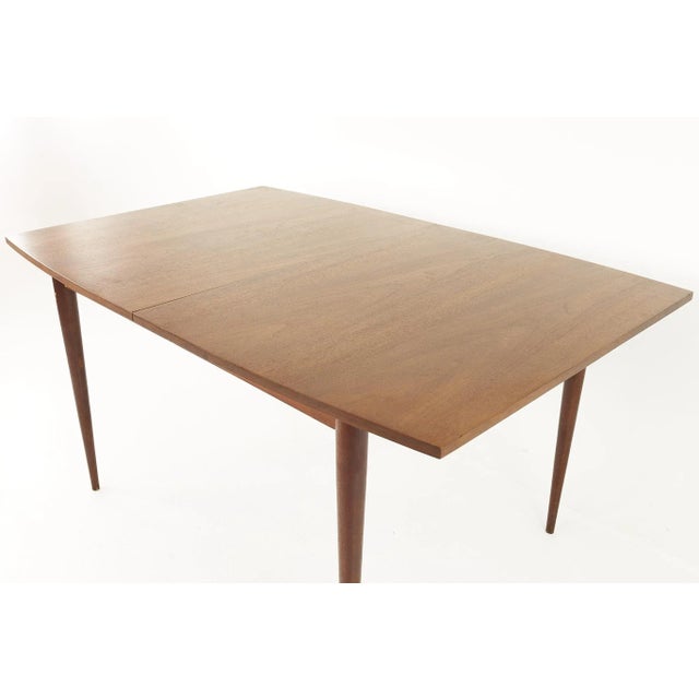 Mid 20th Century Broyhill Sculptra Mid Century Walnut Dining Table With 3 Leaves For Sale - Image 5 of 13