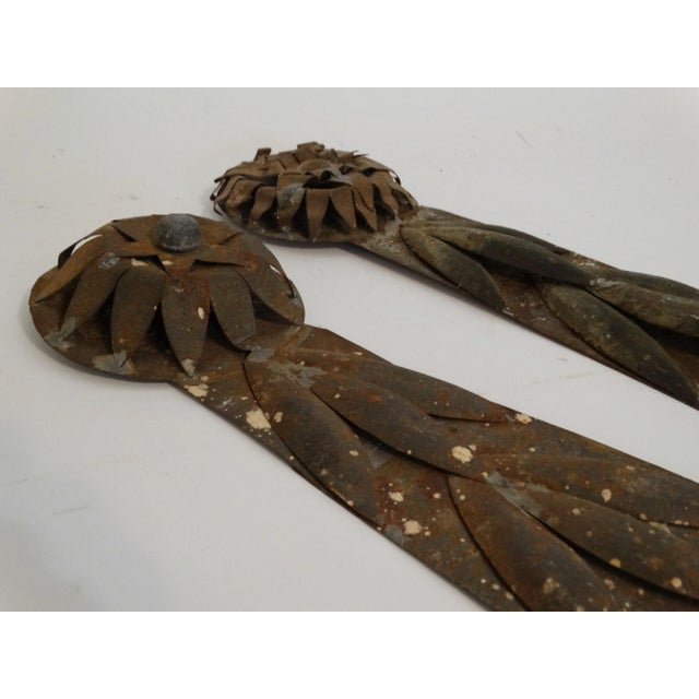 Early 20th Century Hand Crafted Antique Italian Zinc Architectural Elements, S/2 For Sale - Image 5 of 9