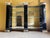 Monumental Black and Chrome Mirrored Glass Shelving or Display Wall Unit For Sale - Image 12 of 12