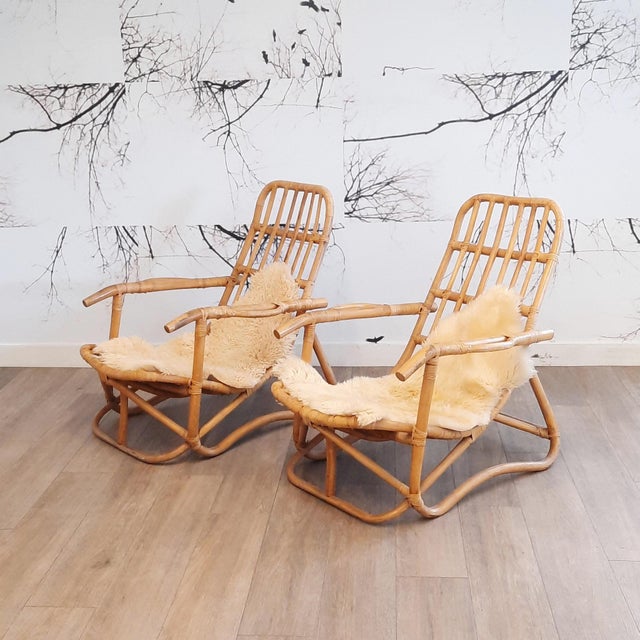 Vintage Rattan Lounge Chairs, 1980s, Set of 2 For Sale - Image 12 of 12
