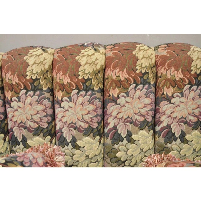 Vintage Floral Print 60" Fully Upholstered Channel Back Loveseat Sofa by Harden For Sale In Philadelphia - Image 6 of 11