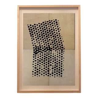 Abstract Black Dot Artwork on Wood, Modern Framed Wall Art by Jake Poser For Sale