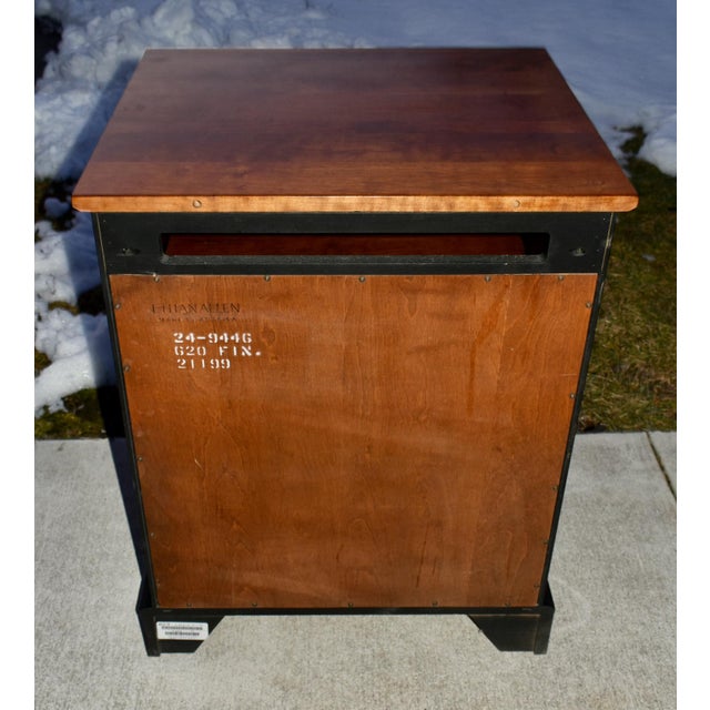 Vtg. Ethan Allen Black & Cherry Two Door Transitional Style Cabinet For Sale - Image 12 of 13