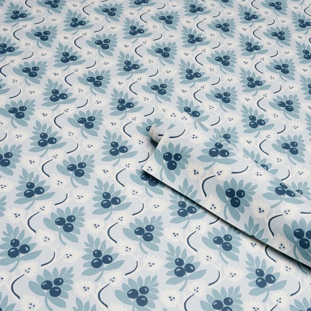 Schumacher SAMPLE - Schumacher Custis Orchard Wallpaper In Sky For Sale - Image 4 of 4