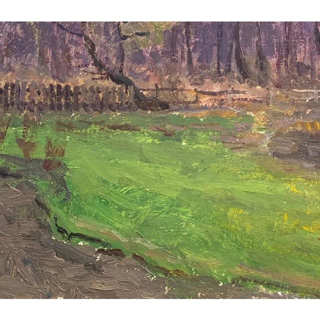 1980s Original Impressionism Oil Painting: Spring Rural Landscape, Ukrainian Artist 45-53 For Sale - Image 5 of 6