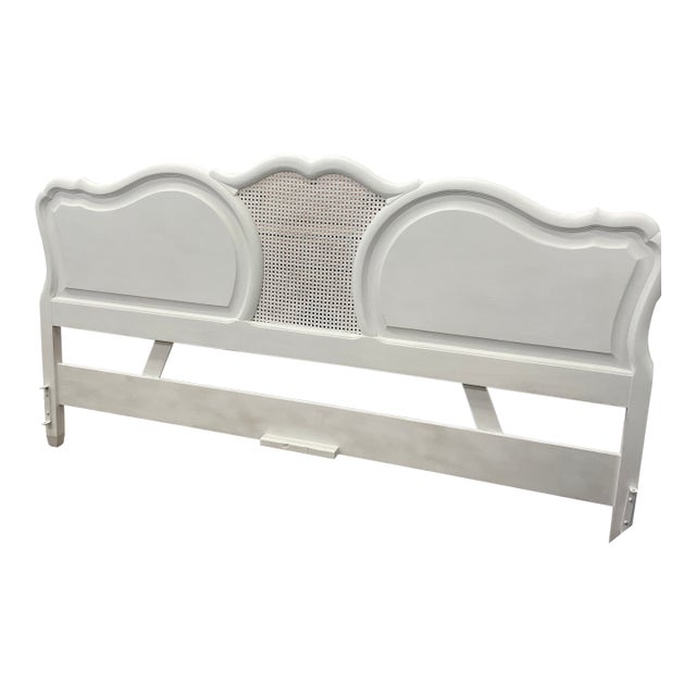 Vintage King Size Cane Insert Headboard For Sale