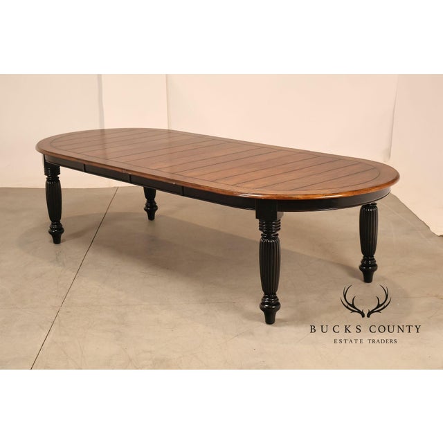 Oskar Huber Farmhouse Style Oval Extension Dining Table With 2 Leaves For Sale - Image 10 of 16