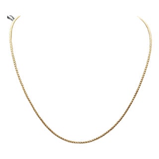 David Yurman 18k Solid Yellow Gold Rolled Box Link Necklace For Sale