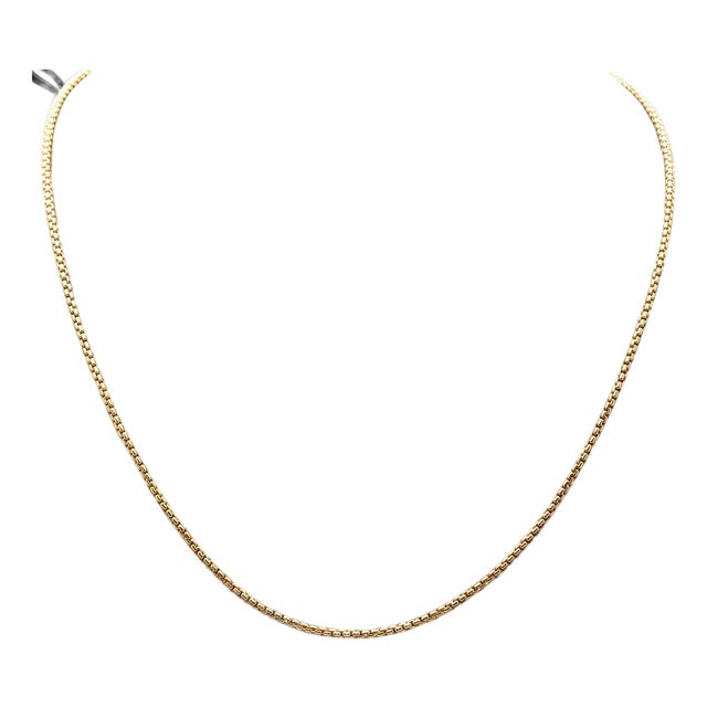 David Yurman 18k Solid Yellow Gold Rolled Box Link Necklace For Sale