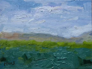 Expressionist Landscape Oil Painting by L Haas