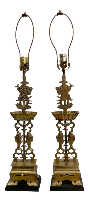 19th Century Chinese Lamps - a Pair