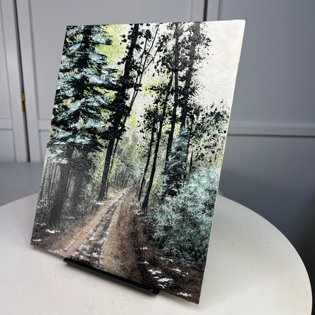 2020s Wintery Day Winter Theme Acrylic Painting 8 X 10" Nature Wall Art Unframed For Sale - Image 5 of 7