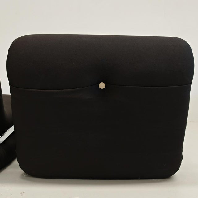 Boomerang Armchairs in Black Stretch Fabric by Rodolfo Bonetto for Flexform, 1970s, Set of 2 For Sale - Image 13 of 18