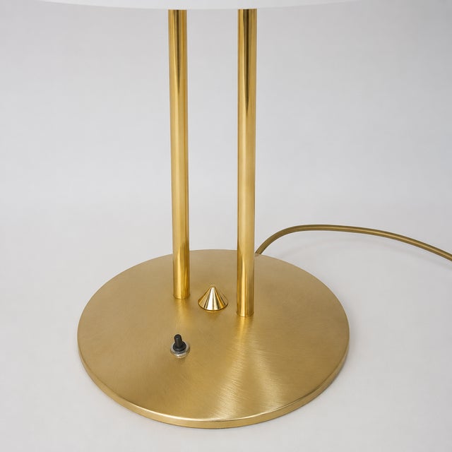 Modern Dimmable Table Lamp in Brass and Glass, 1980s For Sale - Image 4 of 5