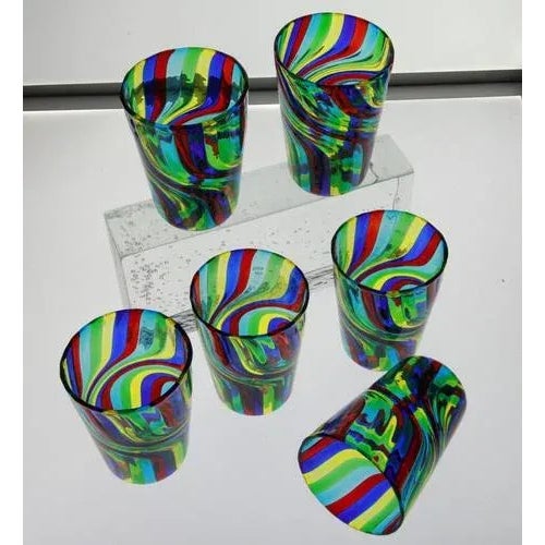 Murano Art Glass Tumblers by Silvio Piattelli, Set of 6 For Sale - Image 11 of 13