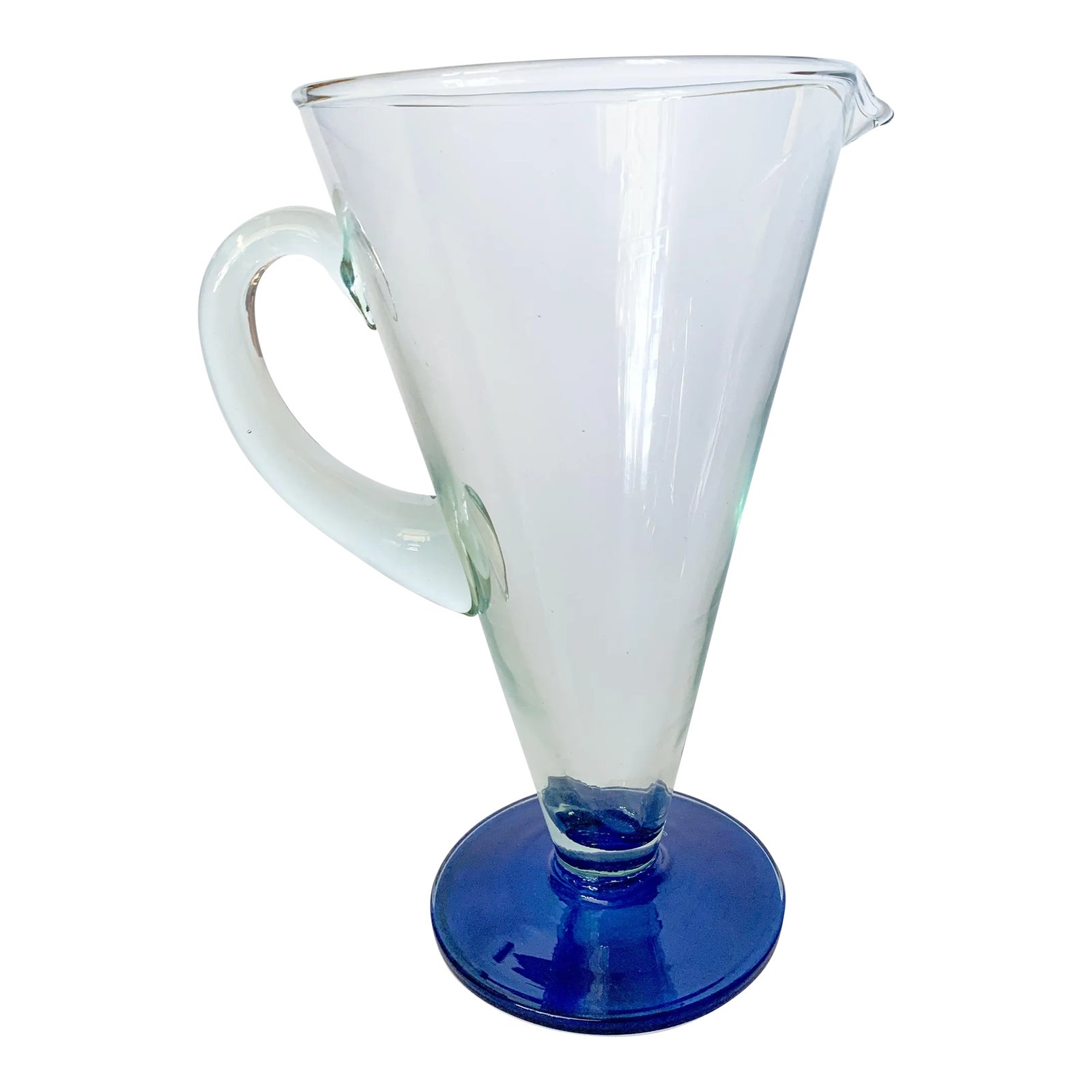 1950s Large Spanish Blown Glass Jug Pitcher | Chairish