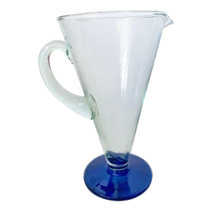 1950s Large Spanish Blown Glass Jug Pitcher