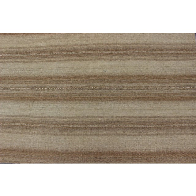 1930s Multi Paneled Persian Kilim With Square-Shaped, in Taupe, Light Brown For Sale - Image 9 of 12