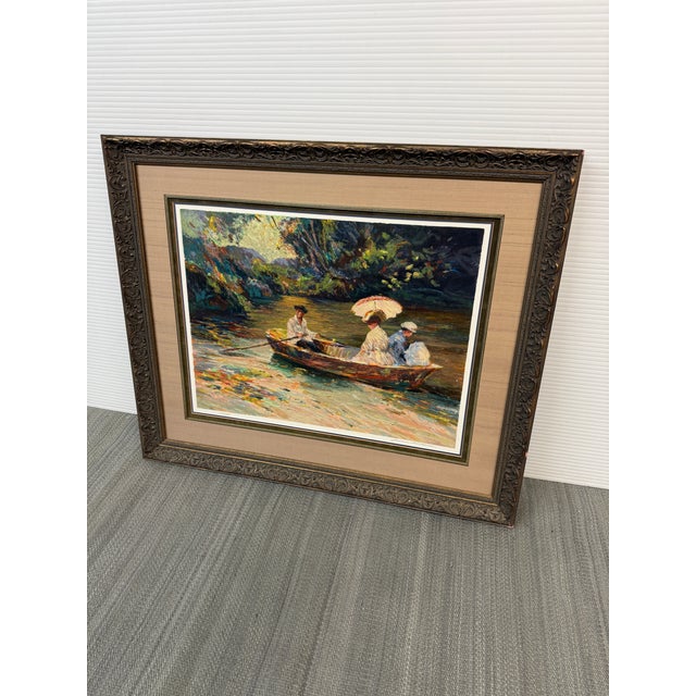 Henri Plisson "Rowing" Limited Edition 125 of 295 Lithograph, Signed + Framed For Sale - Image 11 of 12