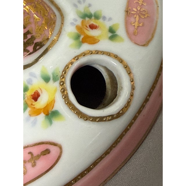 Vintage Occupied Japan Porcelain Mantle Lustre Lamp Bases W/ Crystal Spear Prisms - Pair For Sale - Image 9 of 10