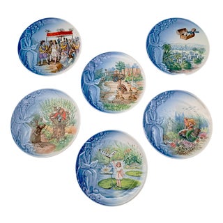 Hans Christian Andersen Fairy Tales Plates by Jorgen Nielsen for Bing & Grondahl, 1980s, Set of 6 For Sale