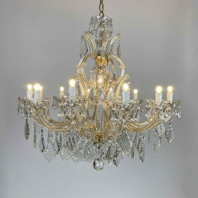 Antique Italian Maria Theresa Style Crystal Chandelier, 1950s For Sale - Image 14 of 15
