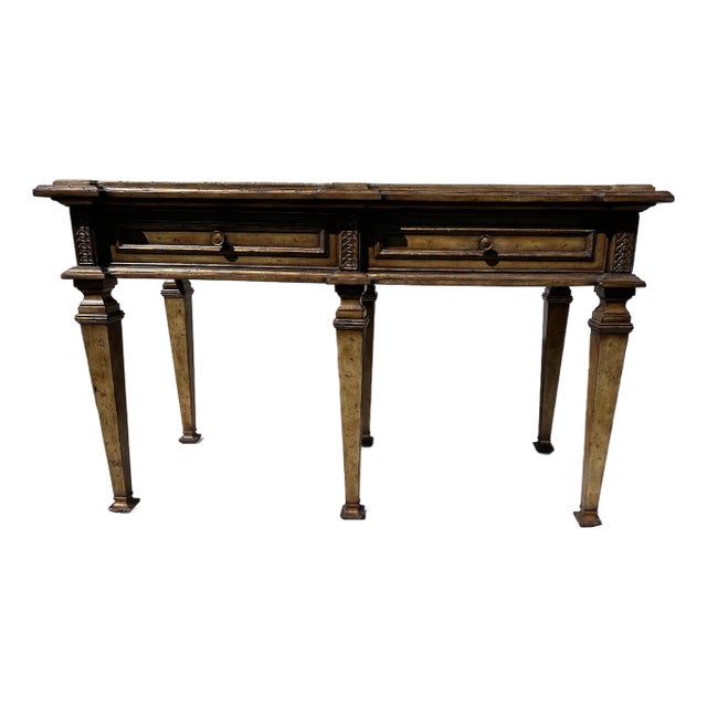 Late 20th Century Mediterranean Console in Umber Finish For Sale