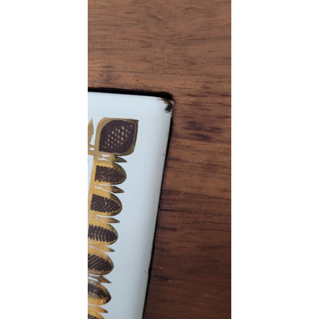 Brown 1960 Mid Century Wood Serving Tray With Ceramic Tile Inlay by Georges Briard For Sale - Image 8 of 11