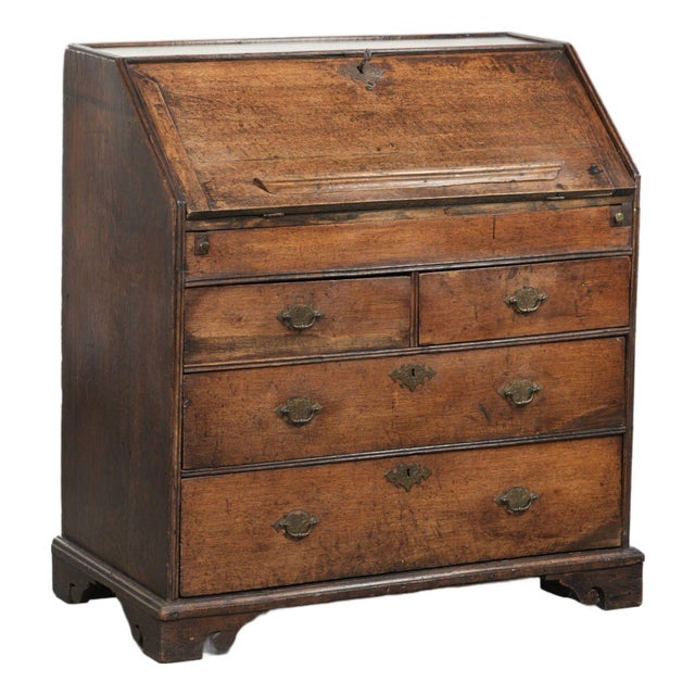 Antique English Oak Secretary Desk For Sale