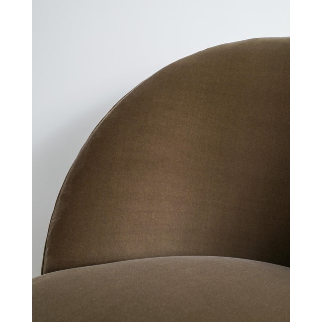 Mid-Century Modern Swedish Asymmetrical Chair in Green Brown Velvet by Arne Norell, 1950s For Sale - Image 6 of 7