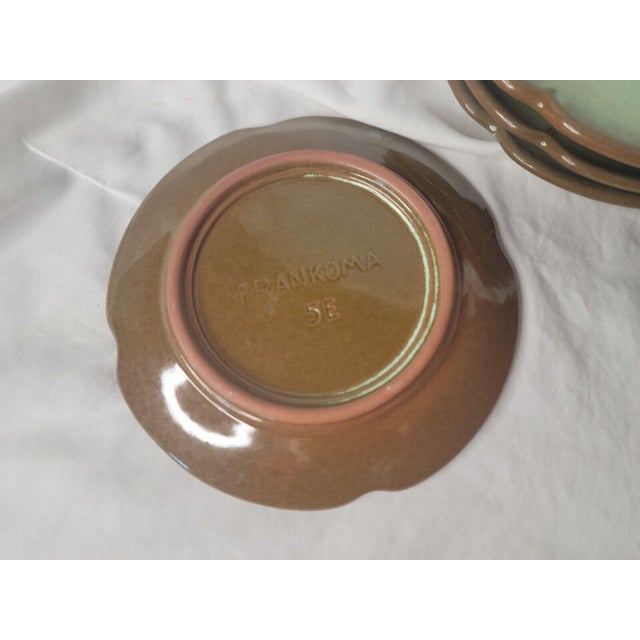 MidCentury Modern Frankoma Prairie Green Pottery Saucers Set of 4