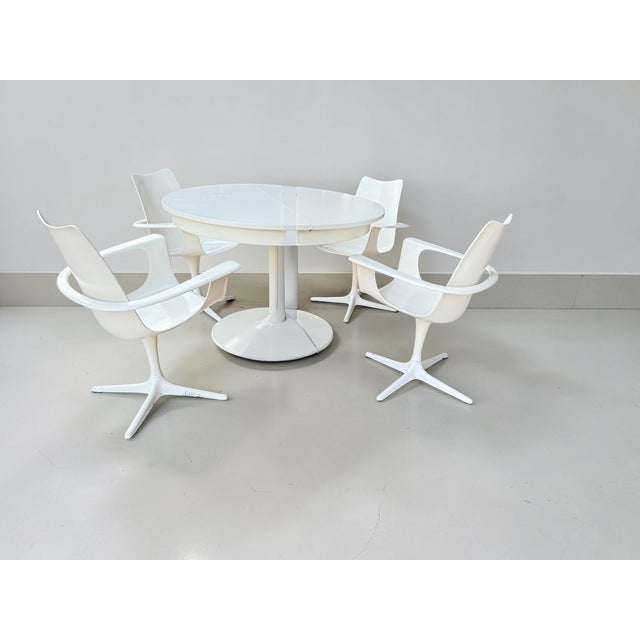 Space Age the Cherry Chairs and Expandable Tulip Table by Luigi Colani for Lusch & Co, 1970s, Set of 5 For Sale - Image 17 of 18