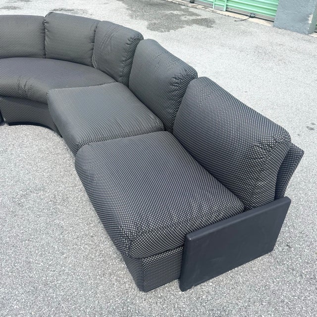 Postmodern Black on Black Modular Sectional Sofa - 5 Pieces For Sale - Image 4 of 12