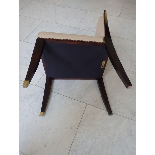 Beige Leather Side Chairs with Brass from the Hotel Baur Au Lac Zurich, 1980, Set of 2 For Sale - Image 16 of 18