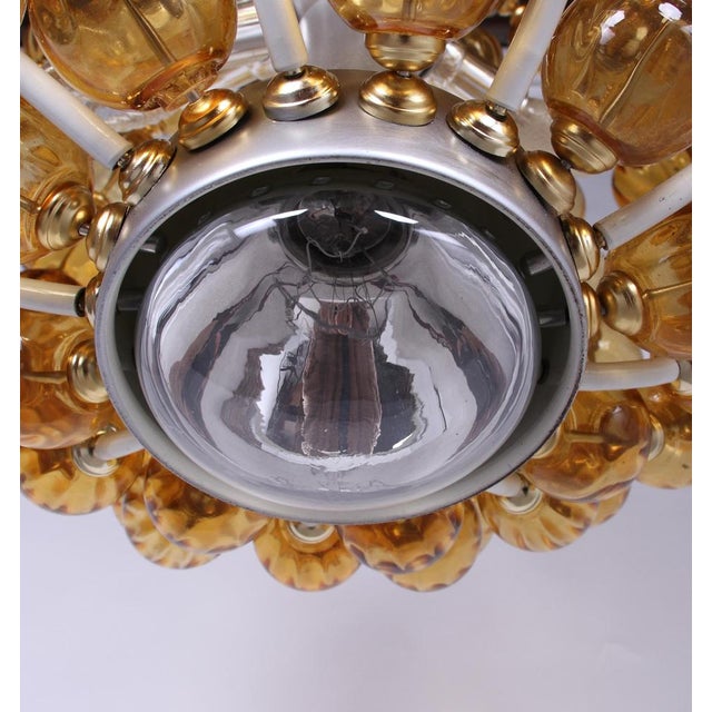 Ballroom Chandelier with Handcrafted Amber Glass Balls, Germany, 1960s For Sale - Image 11 of 13