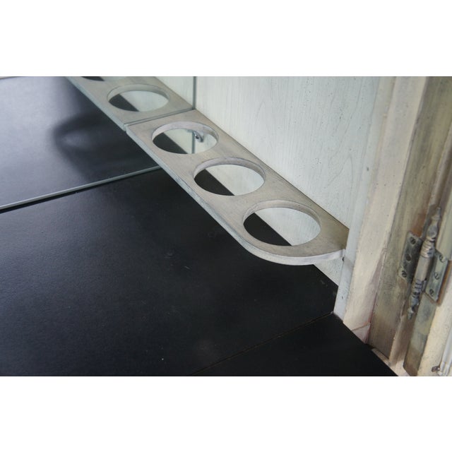 Wellington Hall Painted French Provincial Illuminated Drybar Bar Cabinet For Sale - Image 16 of 17