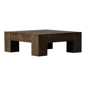 Four Hands Abaso Small Square Coffee Table, Ebony Rustic