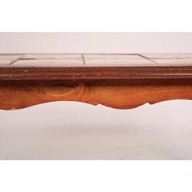 Wood Tile Top Coffee Table For Sale - Image 7 of 10