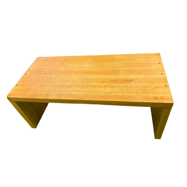 Solid white oak coffee table with peg joinery. This table is sturdy, solid and heavy. Natural wood finished with danish...