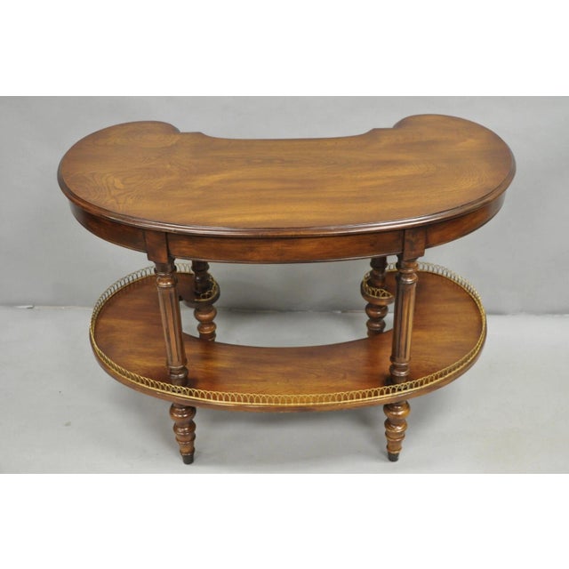 Vintage French Regency Cherry Wood "Kidney Bean" Desk Console Table W/ Drawer For Sale - Image 10 of 11