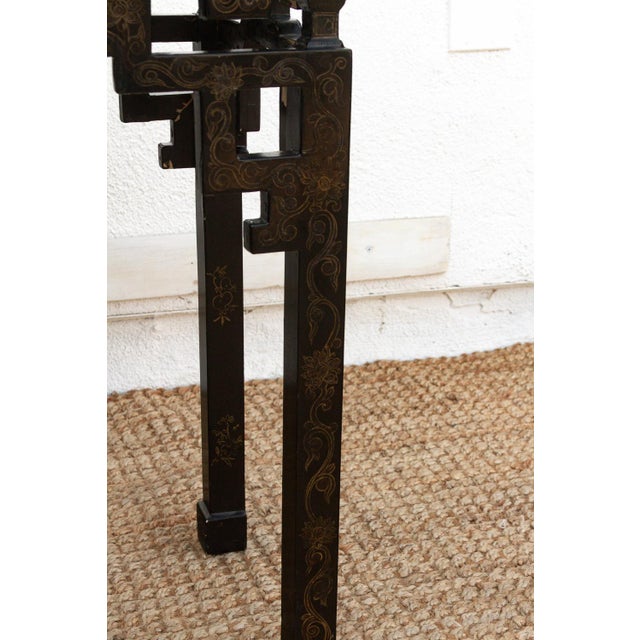 Vintage Black Lacquer Altar Table W/Gold Details For Sale - Image 11 of 13