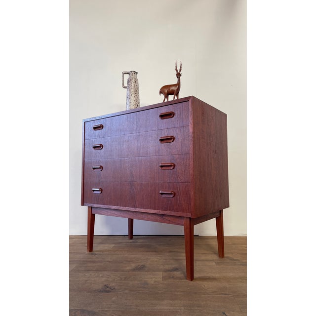 1960s Mid-Century Danish Teak Chest of 4 Drawers, Scandinavia, 1960s For Sale - Image 5 of 18