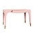 Worlds Away Matthew Izzo Home Mandi Glossy Pink Lacquer One Drawer Desk With Antique Brass Foot Caps For Sale - Image 4 of 8