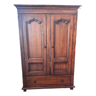 Romweber Vintage Oak Armoire - Late 20th Century For Sale