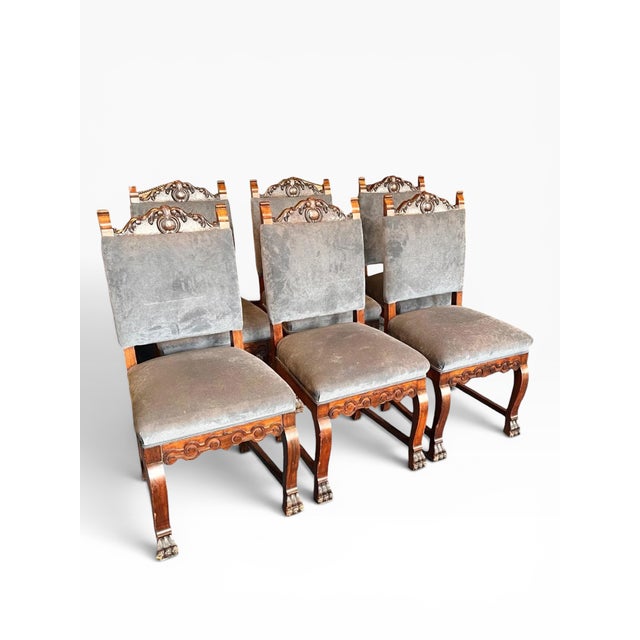 1940s Colombian Victorian Style Dining Chairs - Set of Six For Sale In Boston - Image 6 of 12